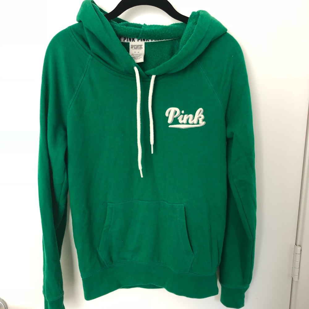 Pink Victoria’s Secret Green Long Sleeve Sweater